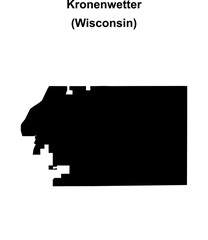 Kronenwetter (Wisconsin) blank outline map