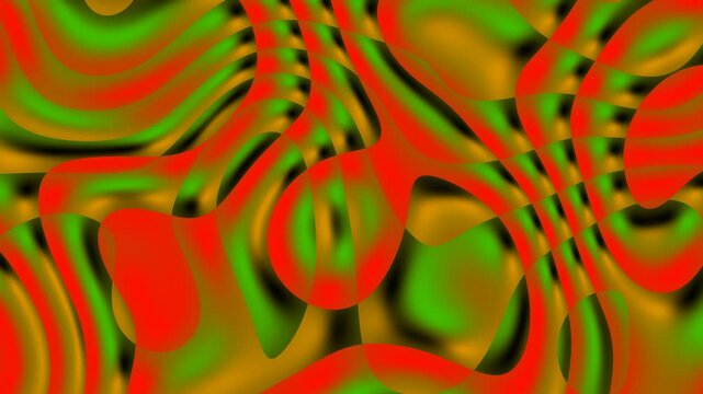 Juneteenth celebration background with red, green, and gold wavy pattern design, perfect for holiday designs and cultural events promotions.