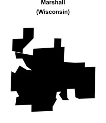 Obraz premium Marshall (Wisconsin) blank outline map