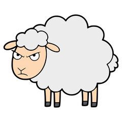 angry sheep animal farm flat color vector illustration template design