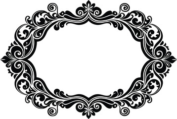 Elegant Ornate Floral Frame Border Design Element