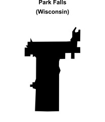 Park Falls (Wisconsin) blank outline map
