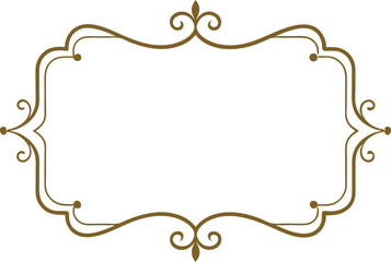 Elegant Brown Decorative Frame Vintage Style Border Illustration