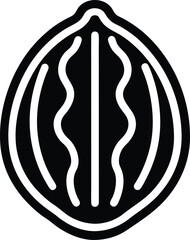 Walnut Icon Outline Vector Illustration