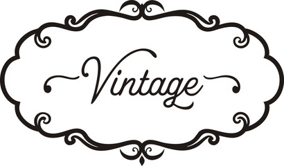 Elegant Vintage Frame Design Decorative Flourishes and Swirls