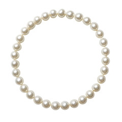 Obraz premium Elegant Round Pearl Necklace Displaying Luster and Sophistication on White Background for Jewelry Collection Transparent background or png