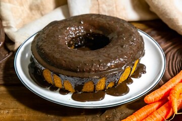 The most traditional and classic carrot cake with chocolate