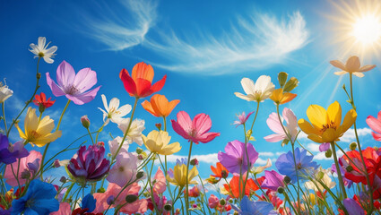 spring flowers and sky