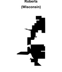 Fototapeta premium Roberts (Wisconsin) blank outline map