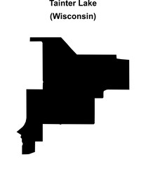 Tainter Lake (Wisconsin) blank outline map