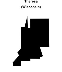 Theresa (Wisconsin) blank outline map