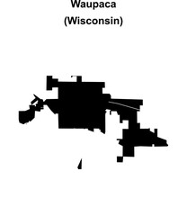 Waupaca (Wisconsin) blank outline map