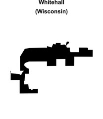 Obraz premium Whitehall (Wisconsin) blank outline map