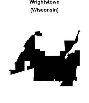 Wrightstown (Wisconsin) blank outline map