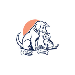 pet logo design vector for pet shop 