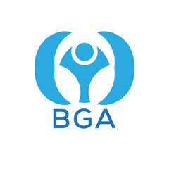 Initial BGA Letter Linked Logo for business and company identity. Modern BGA Letter Logo Vector Template with modern trendy golden logo.
