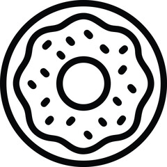 Donut Icon Outline Vector Illustration