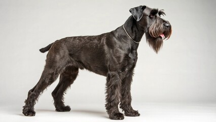 Giant Schnauzer on studio background