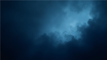 Abstract dark blue sky with light rays and a hint of smoke texture.