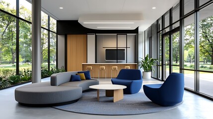 Modern Office Waiting Area with Comfortable Seating
