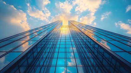 Obraz na płótnie Canvas Skyscraper Sunset Reflection.