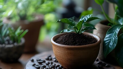 Coffee grounds used as eco-friendly plant fertilizer