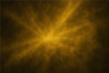 Abstract dark yellow with light rays and a hint of smoke texture.