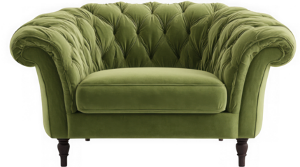 Comfortable Green Velvet Armchair