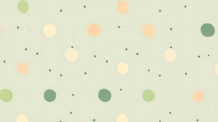 Delicate pastel circles pattern on a light green background.