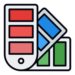 Pantone icon. Color guide. Printing swatch and color standard