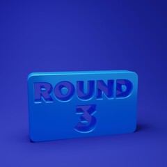 Blue Boxing ring board icon isolated on blue background. Minimalism concept. 3D render illustration