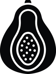 Papaya Icon Outline Vector Illustration
