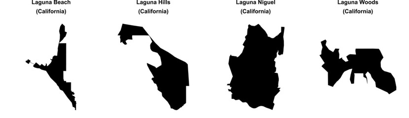 Laguna Beach, Laguna Hills, Laguna Niguel, Laguna Woods outline maps © David Zydd