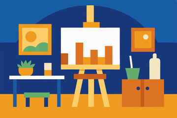 Vibrant Artist's Studio  A Colorful Space for Creative Expression and Inspiration