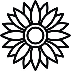 Sunflower Icon Outline Vector Illustration
