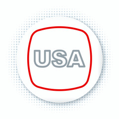 Line USA Independence day icon isolated on white background. 4th of July. United States of America country. Colorful outline concept. Vector