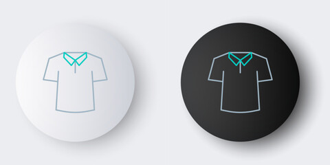 Line Shirt icon isolated on grey background. Colorful outline concept. Vector