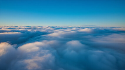 Obraz premium Above the Clouds with Blue Sky and White Cumulus Clouds