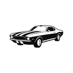 Naklejka premium Classic Muscle Car Vintage Design Illustration