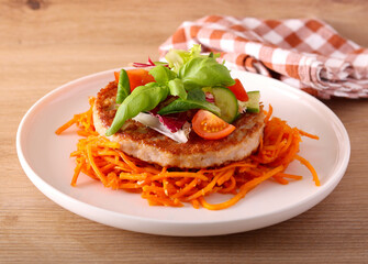 Plant based meat with vegetables