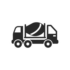 Concrete Mixer Truck Icon Construction Vehicle Graphic Design