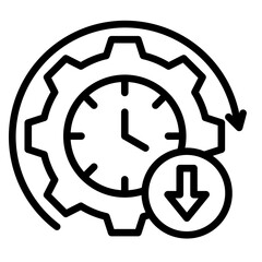 Downtime Clock  Icon Element For Design	