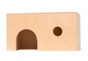 Pet house in front of white background