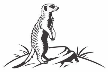 meerkat sihouette black vector