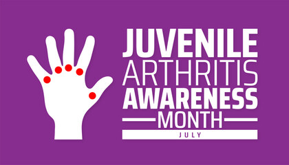 Fototapeta premium Juvenile Arthritis Awareness Month banner or poster design template. observed every year in july. Holiday concept. Use to any Template, card, poster, placard, template.