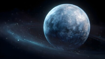 Glowing celestial body in the expanse of the universe