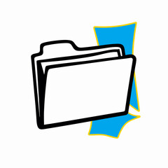 Hand-drawn folder icon, document storage, data organization