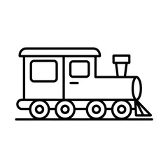 Naklejka premium Simple Line Drawing: Black and White Train Illustration - Perfect for Kids' Projects, Coloring Pages, and Transportation Themes