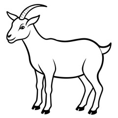 Fototapeta premium Goat Vector Art | Generative AI Linocut Silhouette Design for Stock Use