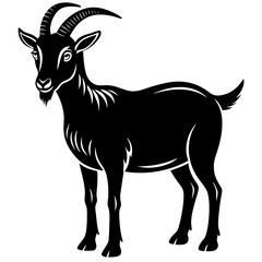 Obraz premium Goat Vector Art | Generative AI Linocut Silhouette Design for Stock Use